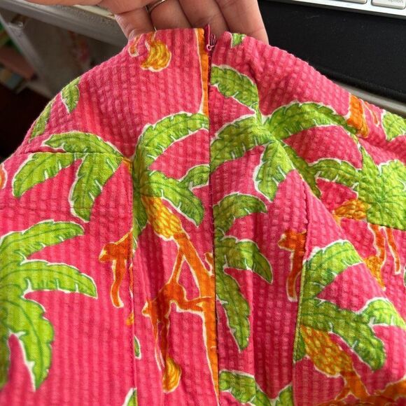 Vintage Lilly Pultizer 8 Pink Monkies Palm Tree Print Skirt - Flawed - Picture 12 of 13